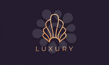 gold pearl logo template with luxurious and elegant shape