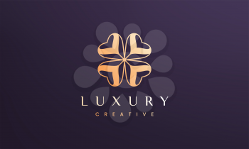 Clover leaf logo concept with abstract and luxury style