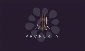 luxury and classy logo design template for real estate business in a professional and modern style
