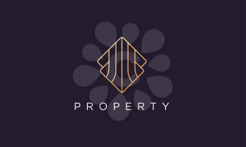 luxury and classy logo design template for real estate business in a professional and modern style