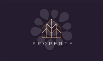 luxury and classy real estate property logo design in a simple and modern style