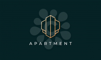 Abstract logo design for luxury and high-class apartment rental in a simple and modern style