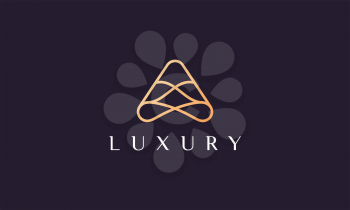 Abstract letter A logo from line in modern and luxury style