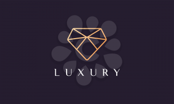 gem logo shaped simple and modern with luxury gold color