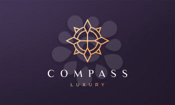 compass logo concept with modern and luxury style with gold color