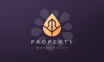 abstract property and water logo concept in a minimal and modern style