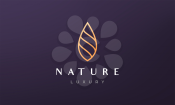 simple gold leaf logo in luxurious and modern style
