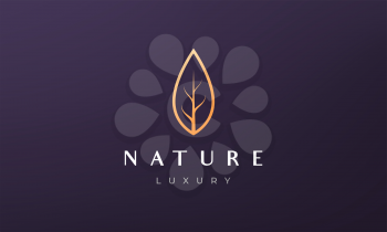 simple gold tree logo in luxurious and modern style