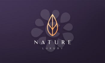 minimalist gold leaf logo in luxury and modern style