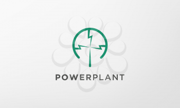 simple power lightning logo in modern style