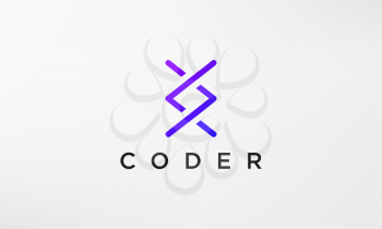 programming code technology logo in a simple and modern style