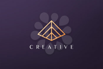 simple and modern triangular pyramid logo in luxurious style