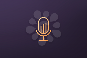 simple financial podcast mic logo with a modern and luxurious style