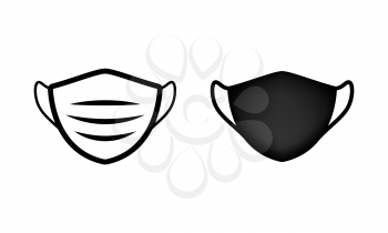 Medical face shield mask icon. Isolated vector icon on a white background