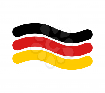German flag linear style. Sign of State of Germany. Symbol of Federal Republic of Germany