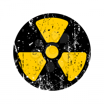old sign radioactive danger. Shabby retro toxic danger symbol grunge
