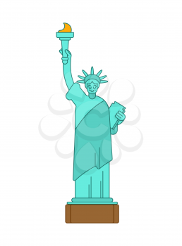Statue of Liberty linear style. Landmark America. USA Sculpture New York. American symbol of freedom