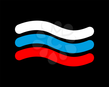 Russia flag linear style. Sign of Russian. Symbol national