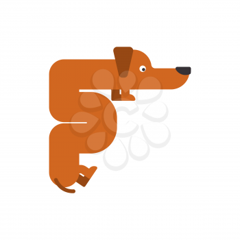 Letter F is dog. pet font. Dachshund alphabet. Lettering home animal