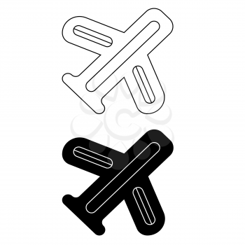 Airplane vector icon with isolated background