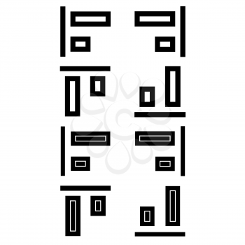 Alignment icon vector logo, black and white version