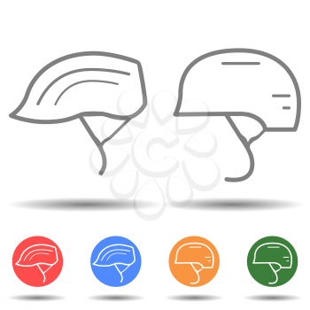 Bicycle helmet icon vector logo isolated on background