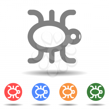 Circle bug icon vector logo isolated on background