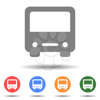 Bus front icon vector logo isolated on background