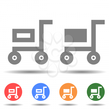 Filled and empty cart icon vector logo isolated on background