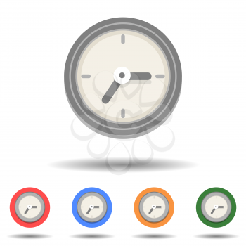 Flat clock icon vector logo isolated on background