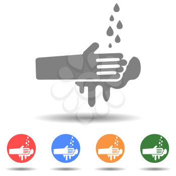 Hand wash with a water sign vector with isolated background