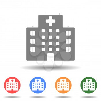 Hospital building vector with isolated background
