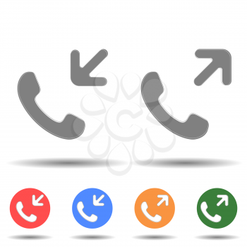 Income and outcome call icon vector logo isolated on background