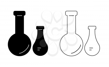 Laboratory Glassware linear icon vector, black and white version