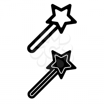 Magic wand icon vector logo, black and white version