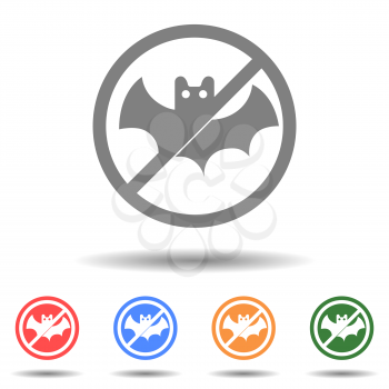 No eat bat allowed sign icon vector logo isolated on background