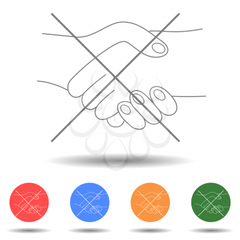 No handshake sign vector with isolated background