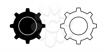 Setting icon vector isolated illustration, black and white version