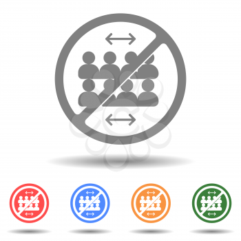 Social distance no public contact sign icon vector logo isolated on background