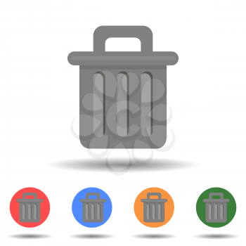 Flat illustration of trash bin icon vector logo isolated on background