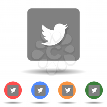 Flat Twitter icon vector logo isolated on background