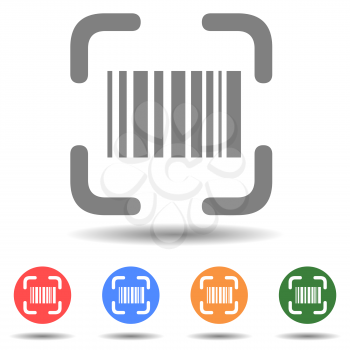 Barcode scan vector icon in flat style