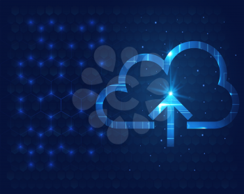 Abstract cloud storage upload technology in the future background