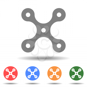 Five connecting dots vector icon