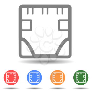 Baby diaper vector icon in linear style