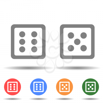 Two dice icon vector isolated