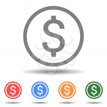 Dollar USD currency sign icon vector