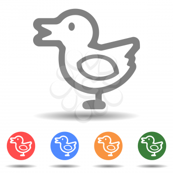 Duck vector icon in linear style
