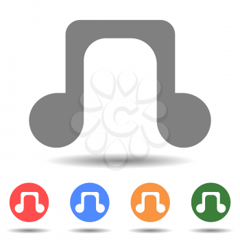 Eighth quaver note of music language vector icon