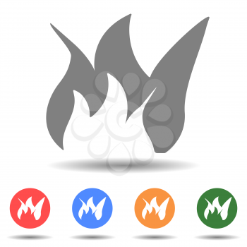 Fire flame sign vector icon